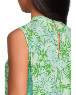 Lilly Pulitzer Anya Top Cool Mint Catchin Rays Engineered Top New