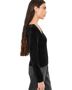 AllSaints Ari Velvet Top Black Sale