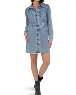 Women KUT from the Kloth Arlington - Button Front Dress w/ A-Line Skirt & Waistband