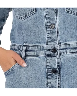 Women KUT from the Kloth Arlington - Button Front Dress w/ A-Line Skirt & Waistband