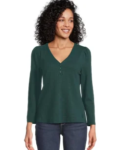 Women Tommy Bahama Ashby Isles Placket Puff Sleeve Top