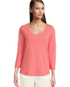 Tommy Bahama Ashby Isles Rib 3/4 Sleeve Scoop Melon Berry Sale