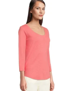 Tommy Bahama Ashby Isles Rib 3/4 Sleeve Scoop Melon Berry Sale