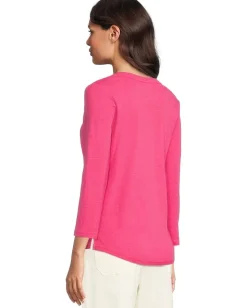 Tommy Bahama Ashby Isles Rib 3/4 Sleeve Scoop Glowing Azalea Outlet