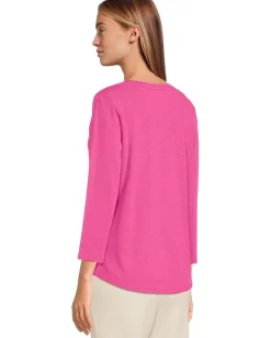 Tommy Bahama Ashby Isles Rib 3/4 Sleeve Scoop Very Bery Outlet