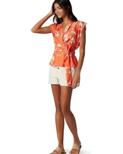 Joie Ashlene Wrap Top Ember Multi Discount