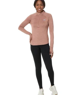 New Balance Athletics Heat Grid Half Zip Sparrow Heather Discount