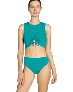 Robin Piccone Aubrey High Waist Bottom Cyan Blue