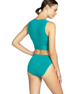 Robin Piccone Aubrey High Waist Bottom Cyan Blue