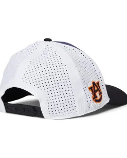 Black Clover Auburn Benchmark Adjustable Snapback Hat Navy/Black/White Laser Cut Orange 3d Clover Hot