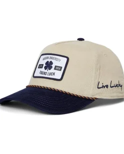 Black Clover Auburn Legacy Adjustable Snapback Hat Natural/Navy/Corduroy With Rope Hd Patch Outlet