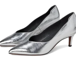 Franco Sarto Aurora Pumps Silver Metallic Faux Leather Outlet