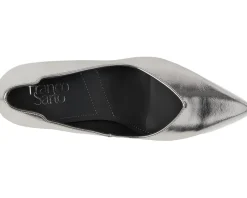 Franco Sarto Aurora Pumps Silver Metallic Faux Leather Outlet