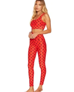 Beach Riot Ayla Leggings Scarlet Polka Dot Clearance