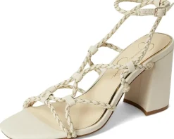Jessica Simpson Azimma Braided Block Heel Sandals Soft Ivory Online