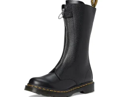 Dr. Martens 1B99 Front Zip Leather Mid Calf Boots Black Online