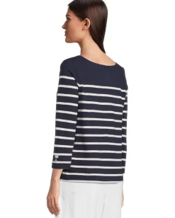 Tommy Bahama Bahama Bliss Stripe 3/4 Sleeve Top Coastline Outlet