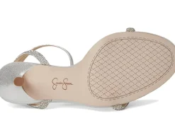 Jessica Simpson Baharia Ankle Strap Sandals Silver Discount