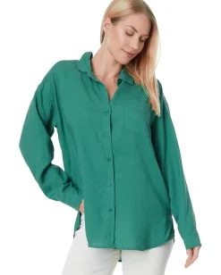 Splendid Bailey Button-Down Shirt Oasis Hot