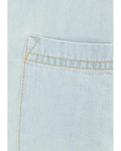 Free People Bailey Denim Shirt Light Tint Wash Sale