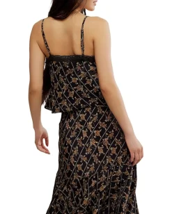 Free People Bali Margot Top Black Combo