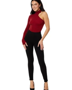 Commando Ballet Body One Shoulder Turtleneck Bodysuit KT047 Garnet