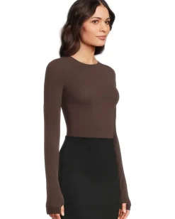 Commando Ballet Long Sleeve Bodysuit w/ Thumbholes Espresso Best