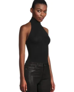 Commando Ballet Turtle Neck Halter Bodysuit Black New