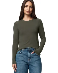 Splendid Bamboo Long Sleeve Tee Green Spruce