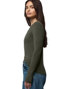 Splendid Bamboo Long Sleeve Tee Green Spruce