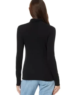 Splendid Bamboo Turtleneck Long Sleeve Black Outlet