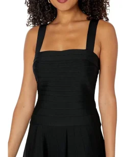 Women Bebe Bandage Drop Waist A-Line Dress