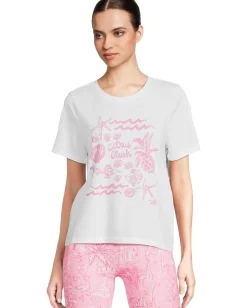 Lilly Pulitzer Barreto Knit Top Multi Pb Ocean Motifs Graphic Clearance