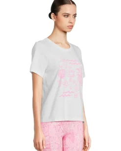 Lilly Pulitzer Barreto Knit Top Multi Pb Ocean Motifs Graphic Clearance