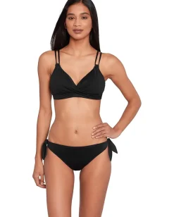 Lauren Ralph Lauren Beach Club Solid Double Strap Twist Underwire Bra Black Sale