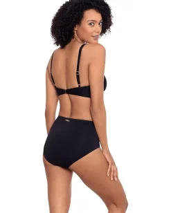 Lauren Ralph Lauren Beach Club Solid Ruffle Underwire Bra Top Black Hot