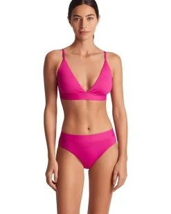 Women Lauren Ralph Lauren Beach Club Solids Triangle V-Neck Bikini Top