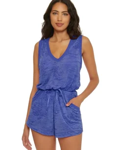 Women BECCA Beach Date Romper with pockets cover-up