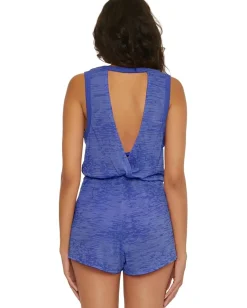 Women BECCA Beach Date Romper with pockets cover-up