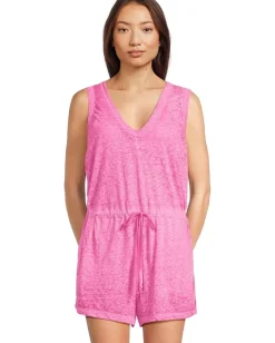 BECCA Beach Date Romper with pockets cover-up Vivid Pink Sale