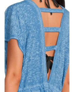 BECCA Beach Date V Neck Romper Cover-Up Lagoon New