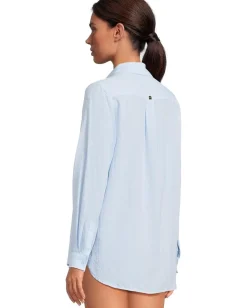Seafolly Beach Edit Breeze Beach Shirt Powder Blue Outlet