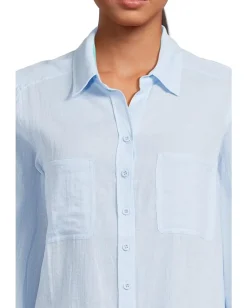 Seafolly Beach Edit Breeze Beach Shirt Powder Blue Outlet