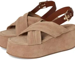 Free People Beach Party Platform Fawn Suede Discount