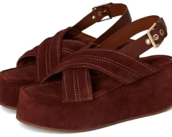 Free People Beach Party Platform Cathay Spice Suede Sale