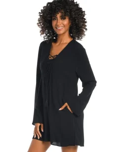 La Blanca Beachcomber Basics V-Neck Tunic Black Sale