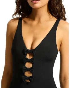 Women Seafolly Beau Bow Front One-Piece