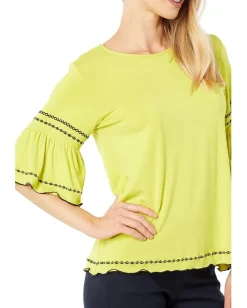 Women Vince Camuto Bell Sleeve Embroidered Knit