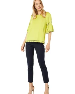 Women Vince Camuto Bell Sleeve Embroidered Knit