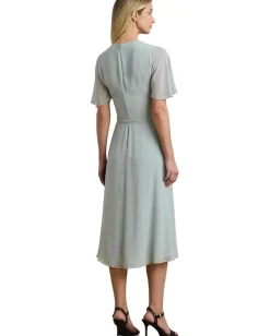 Women Lauren Ralph Lauren Belted Georgette Dress